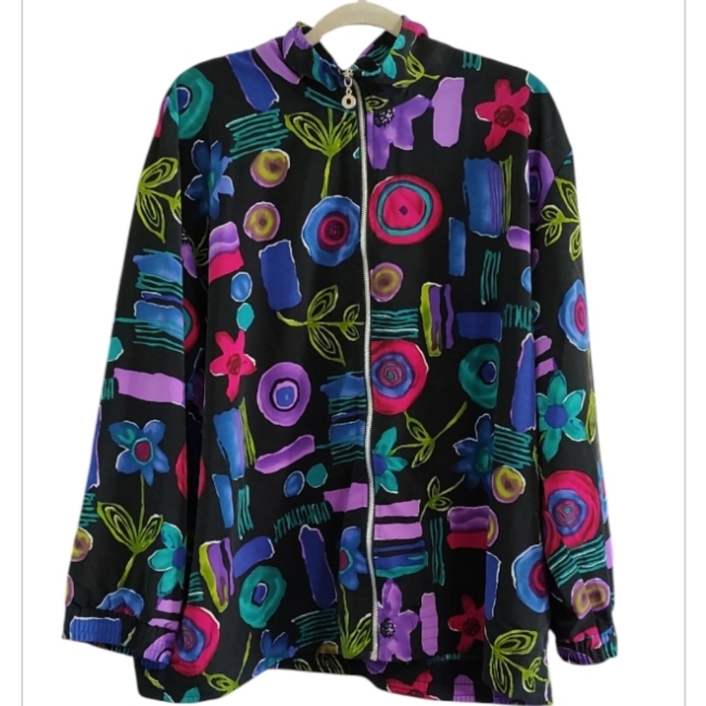 Vintage 80's 90's Colorful Abstract Pattern Jacket